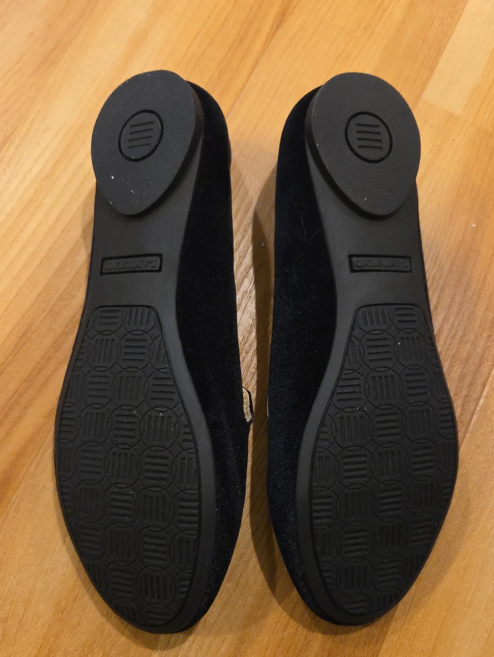 Lands' End Black Flats with Orange & White Fox Appliqué